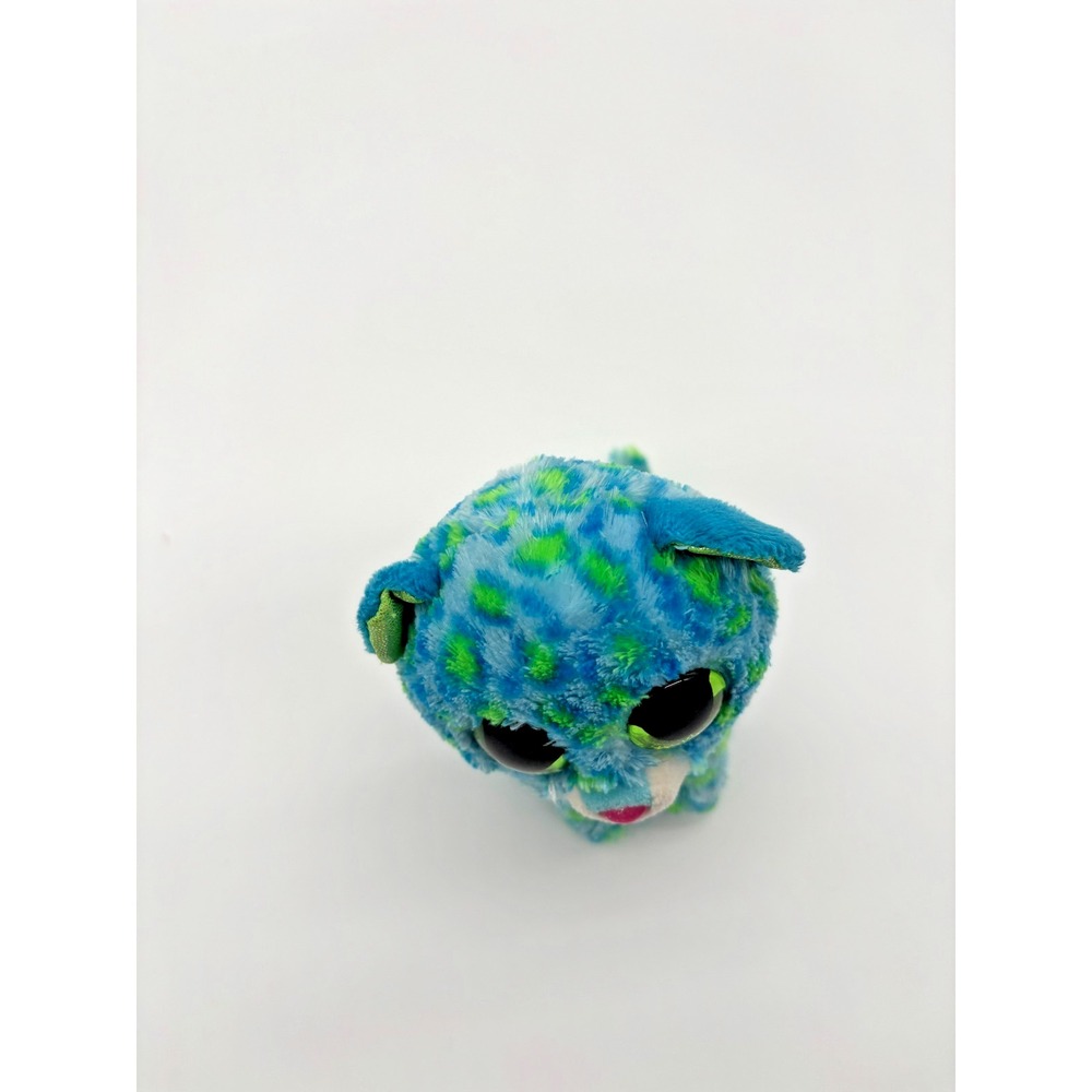 TY Beanie Boos ~2015~Leona Plush No Tag Leopard CUTE Green Blue - Picture 2 of 6